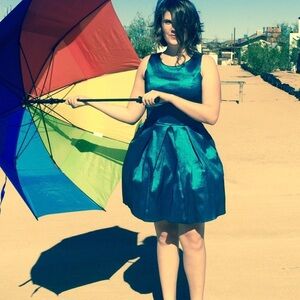 Teal Iridescent Cocktail Dress - Christmas or New Year’s, Fleet Collection 2012